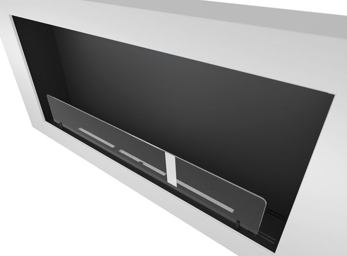 Camino a Bioetanolo da Parete 120x56x16,5 cm Murall 1200 Bianco con Vetro