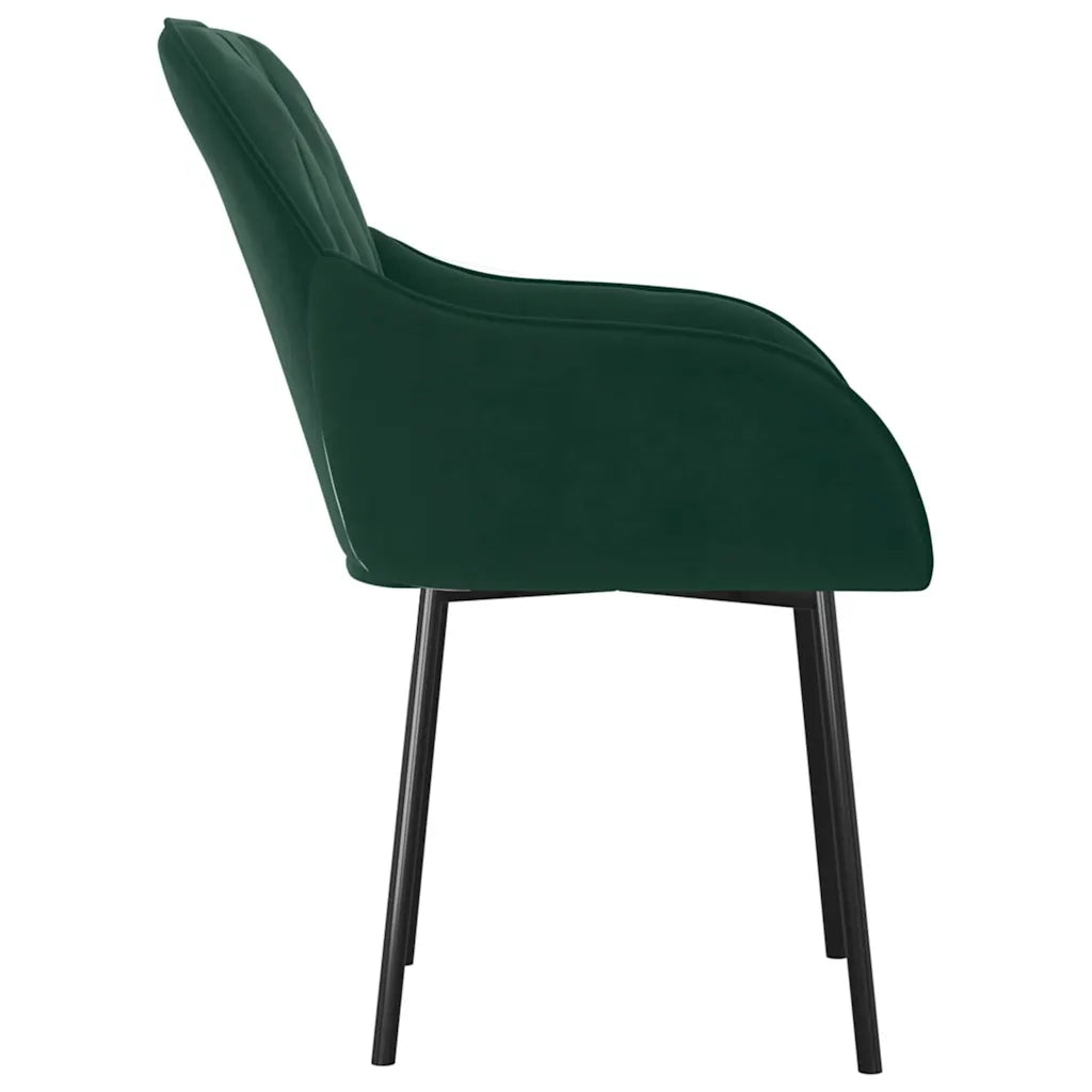 Sedie da Pranzo 2 pz | Sedie da cucina Verde Scuro in Velluto