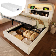 Letto imbottito con contenitore, LED e ricarica USB