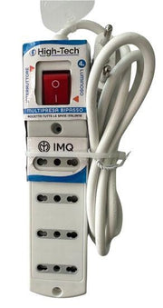 HIGH-TECH MULTIPRESA UNIVERSALE 4 POSTI CON INTERRUTTORE P40 CAVO H05VV-F 3G1.0MM2X 1.5M POTENZA: MAX.3500W 16A/250V