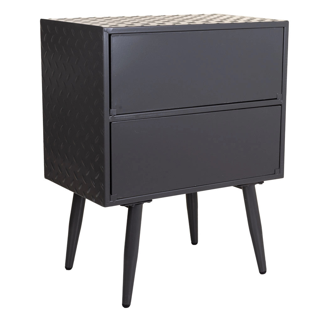 Comodino in metallo nero 50x30x62