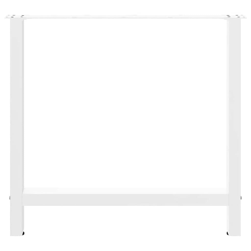 Set di 2 gambe per tavolo da pranzo in acciaio 70 x 72-73 cm design moderno con piedini regolabili bianco 02_0057549