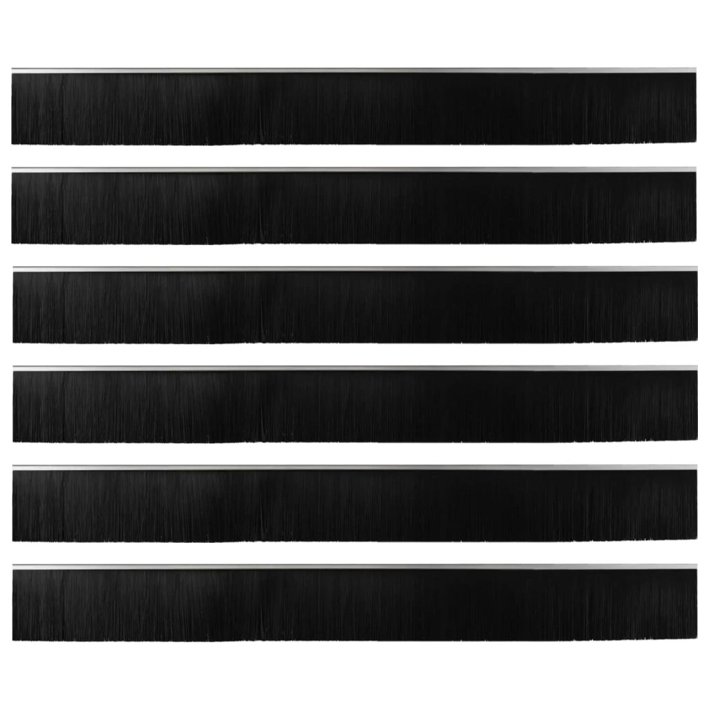 Spazzole per porte autoadesive 6 pcs Argento 100 cm