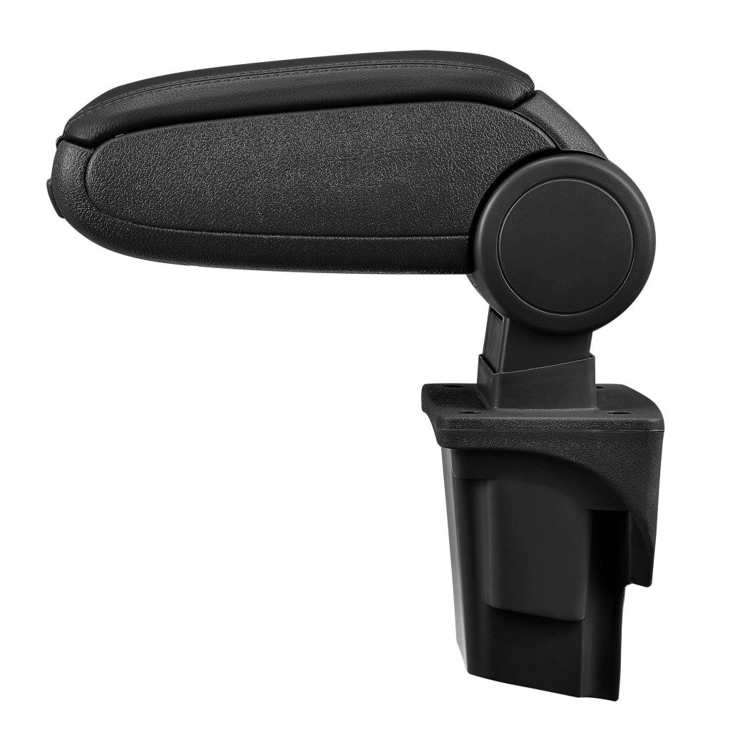 Bracciolo centrale per Seat Leon 1P con scomparto imbottito in similpelle nera con cuciture nere 03_0000665
