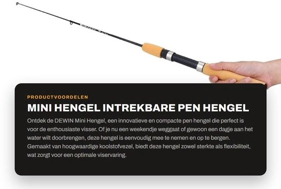 Attrezzo da pesca portatile - Fibra di carbonio - Leggero - Manico antiscivolo - Sistema di guida migliorato - Supporto per pesca