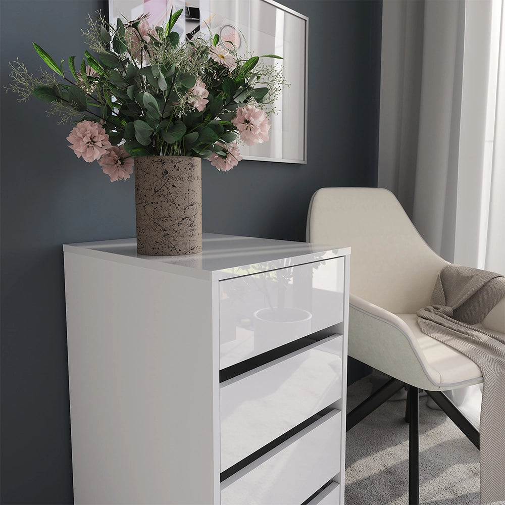 Vicco Cassettiera per camera da letto Bianco 40.2 x 76.2 cm con coperchio del contenitore