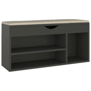Panca portascarpe/stivali cassettiera scaffale mobile da ingresso contenitore e cuscino 104 x 30 x 49 cm legno ingegnerizzato grigio 02_0022954