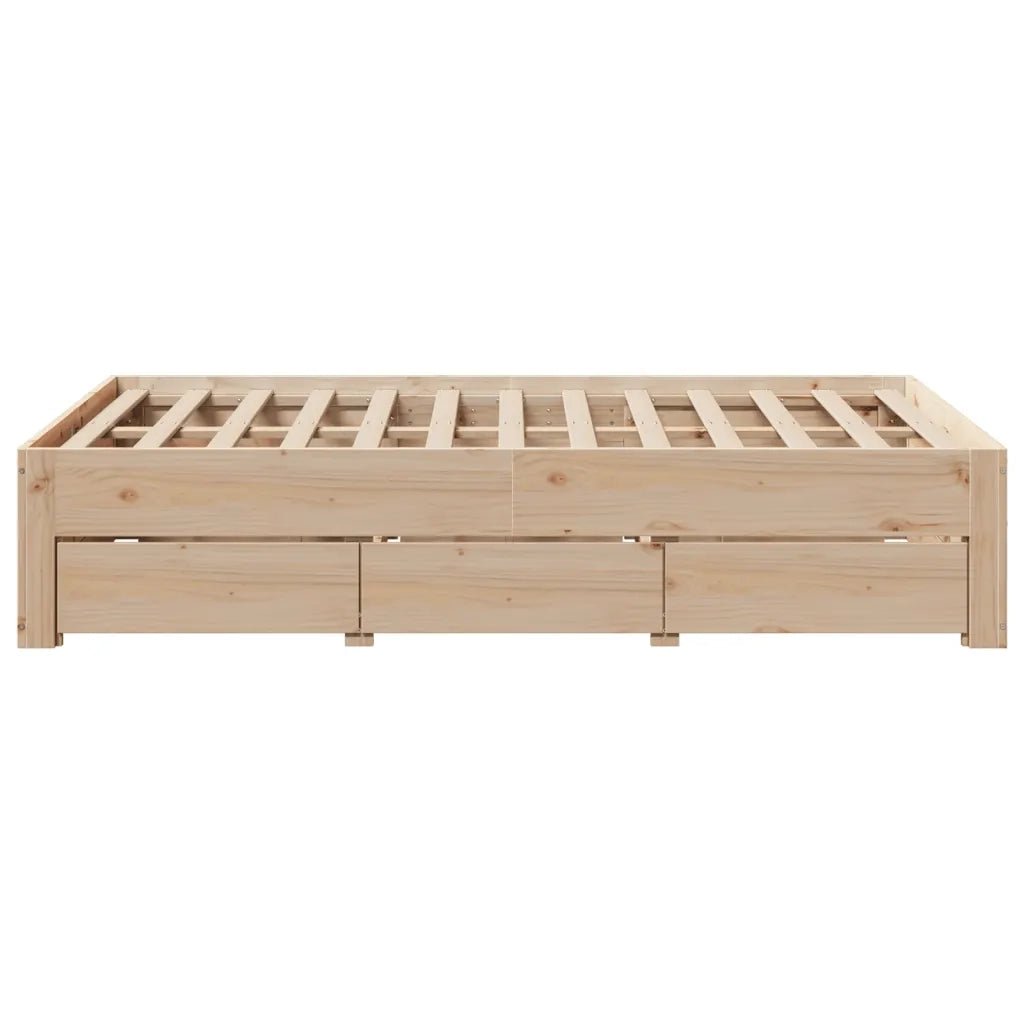Giroletto senza Materasso con Cassetti 135x190 cm Massello Pino 3308819