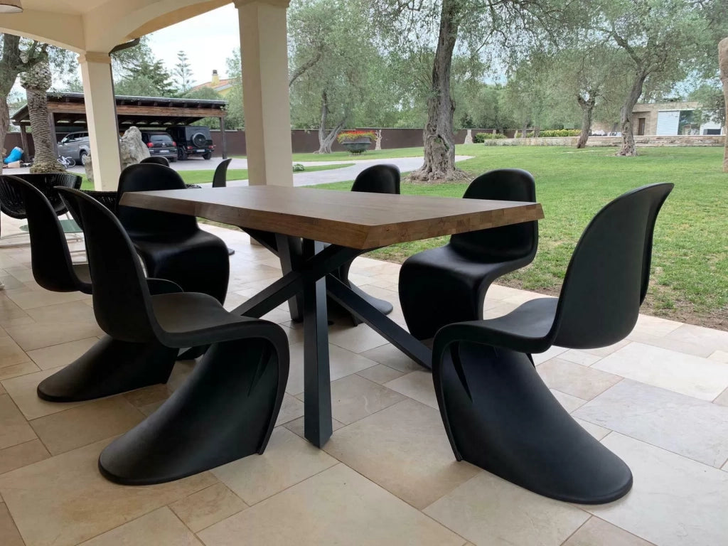 Tavolo big table fisso  in rovere massello nodato spessore 6 cm.  misura l.160 p.90 h.76 (1646) - Mobili 2G