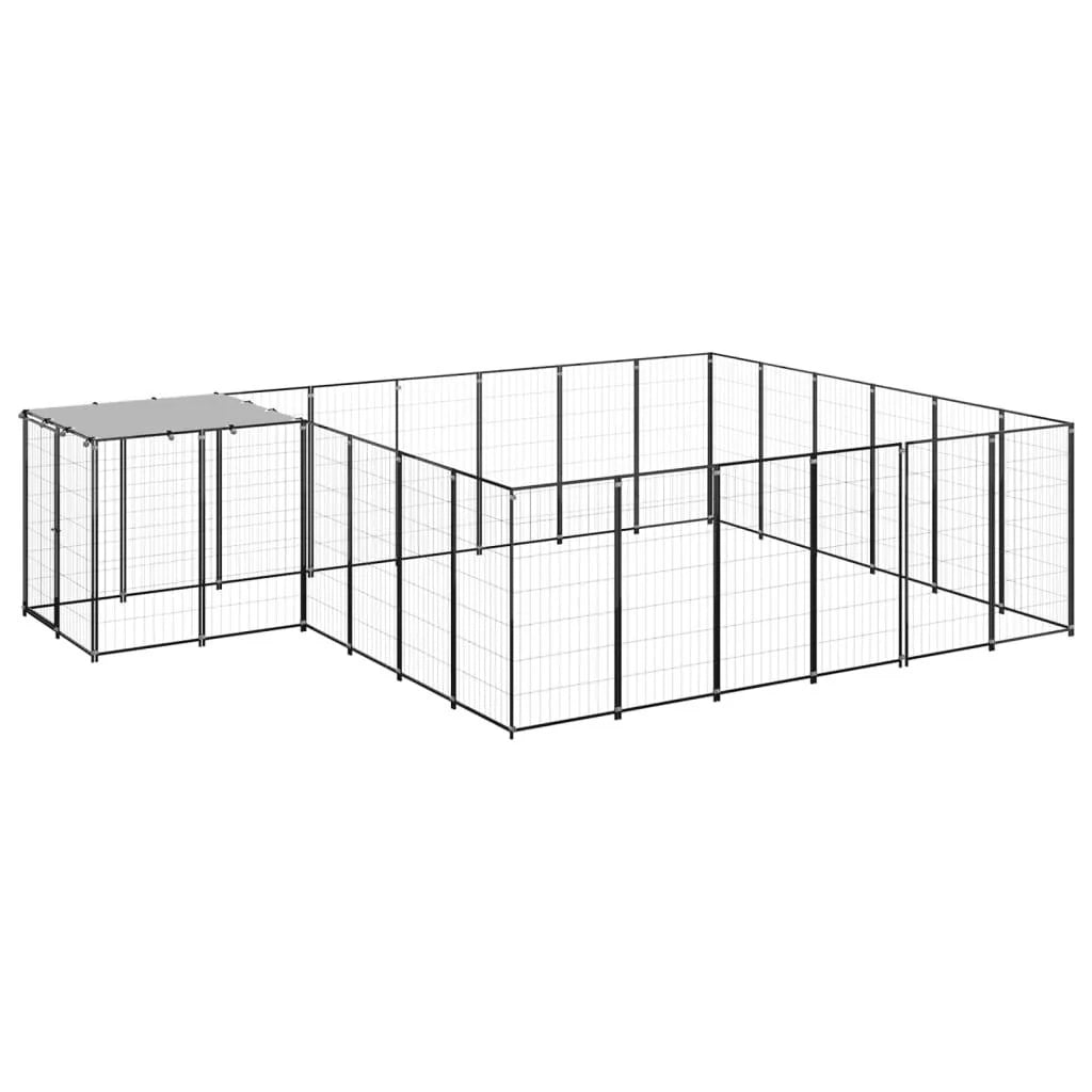 Recinto per animali da esterno per cani 12,1 m² 110 cm acciaio nero 02_0000493