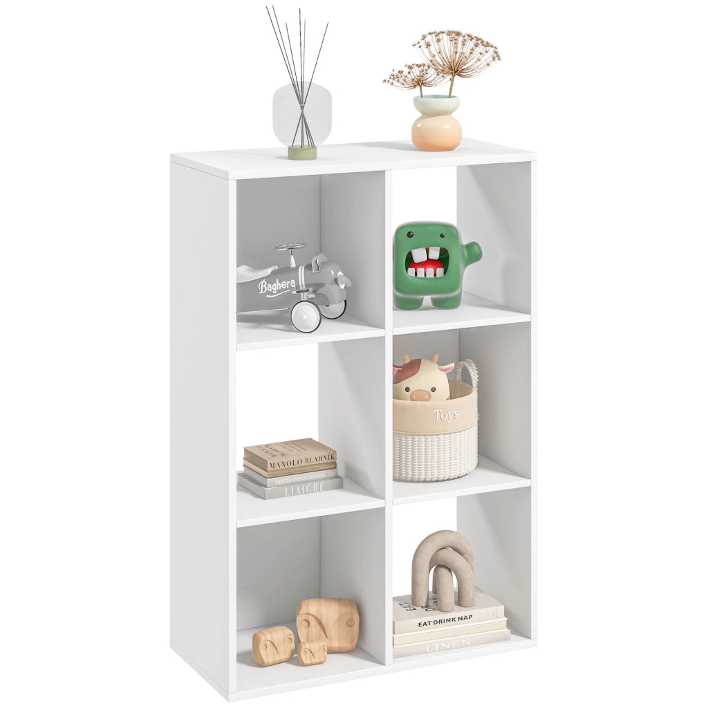 Libreria a Cubi con Ripiani ¨C Zephmum ¨C Legno Bianco 61.5x29.5x91.5 cm