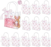 Set di regali in PVC trasparente, 16 pezzi, 19 x 15 cm, disegno a strisce rosse, materiale duraturo con decorazione laterale.
