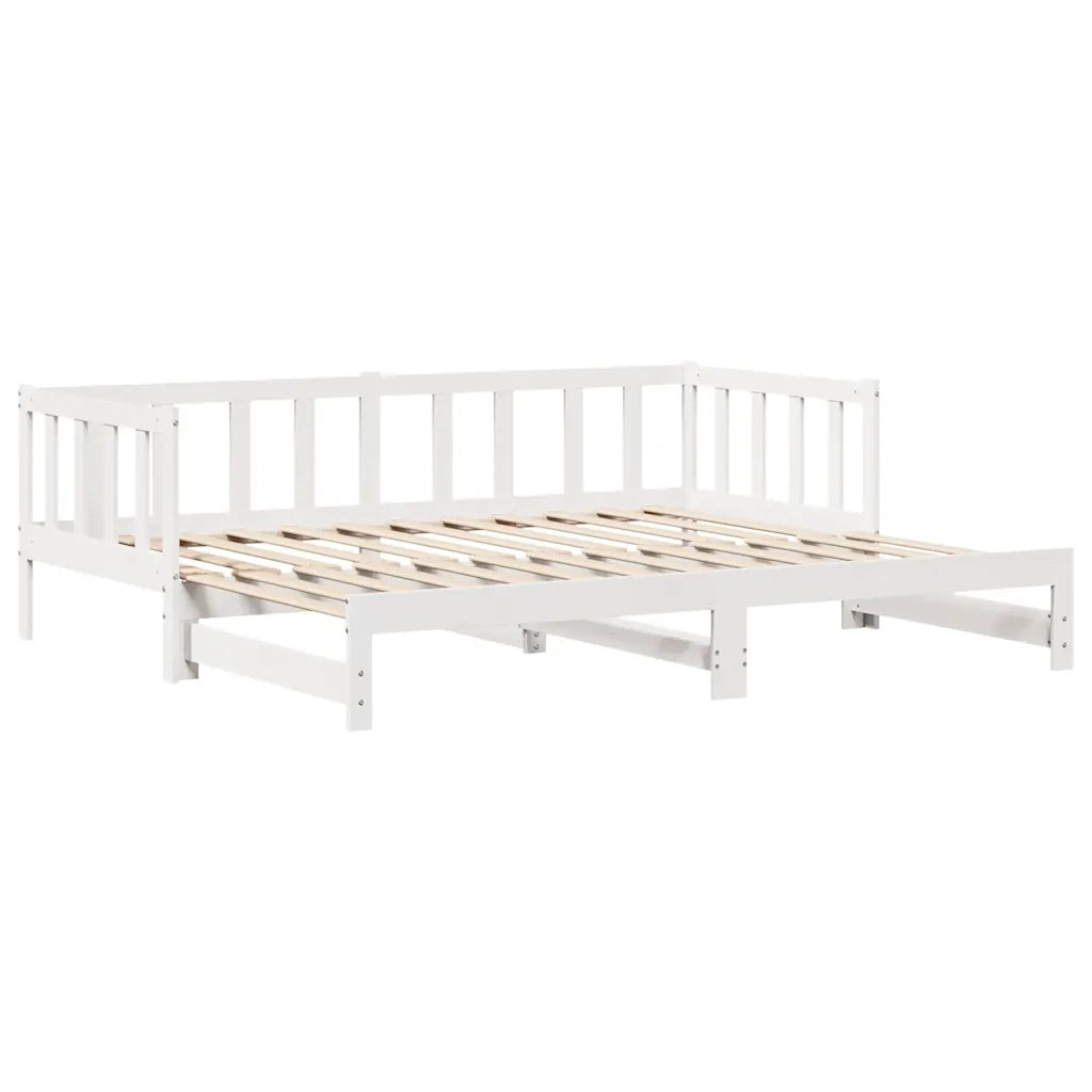 Letto Estraibile con Cassetti senza Materasso Bianco 90x200 cm