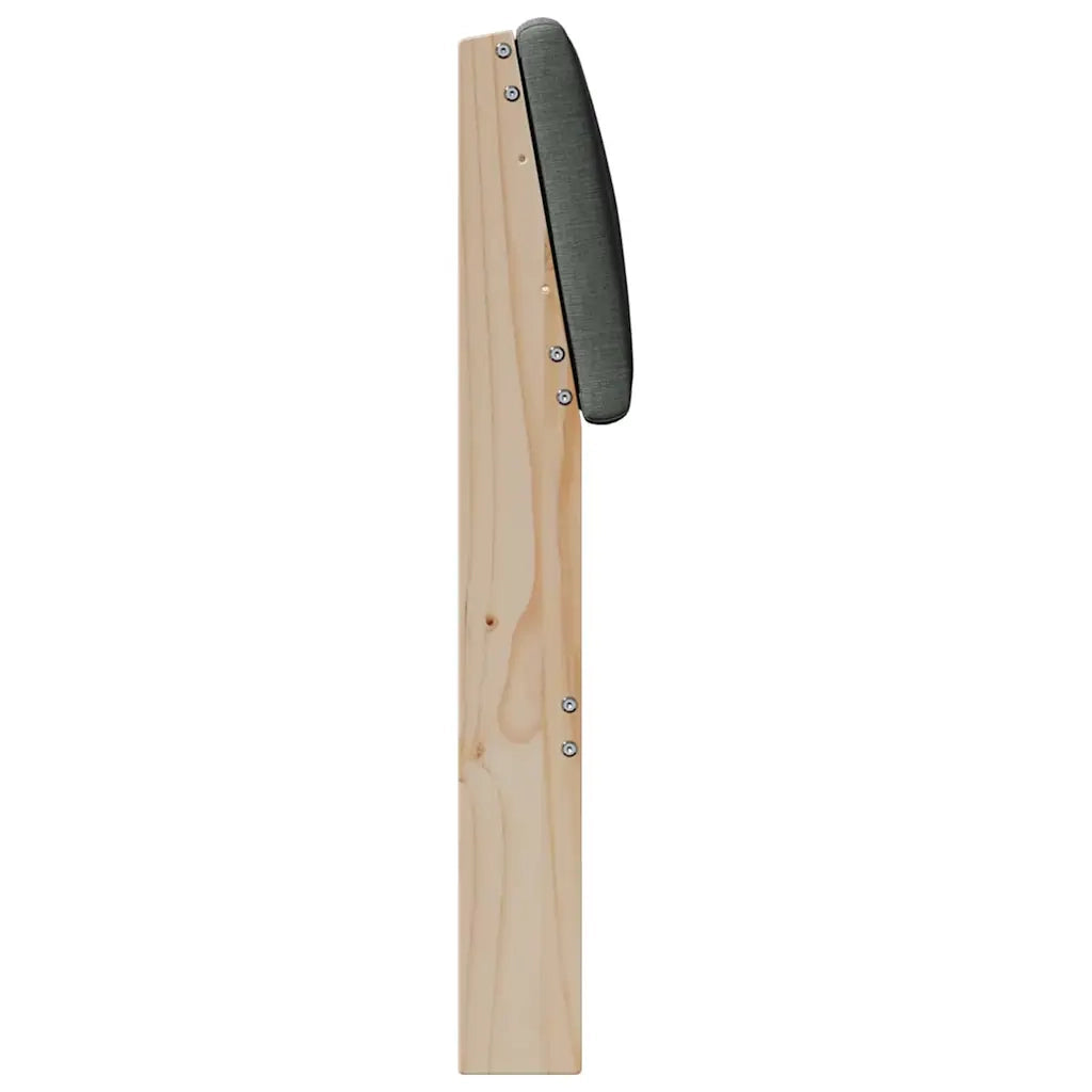 Testiera | Testata imbottita Grigio scuro 120 cm Pino massello