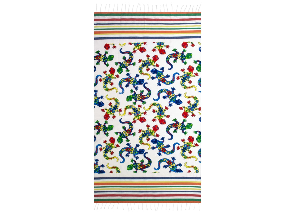 Telo Mare Fouta Per Spiaggia Fantasia Rigata Multicolore Leopard Pesci - Fouta - Mozambico