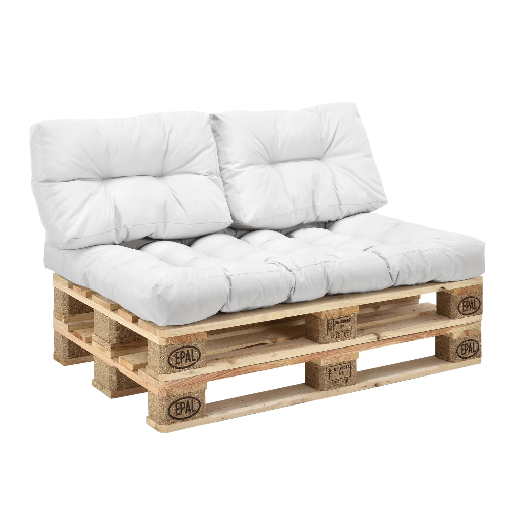 [en.casa] Cuscini per palette - a un set di 5 - cuscino sedile + cuscino schienale [bianco] divano a palette adatto per