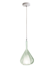 Lampadario a sospensione Lila a Led in metallo e vetro borosilicato verde trasparente 3481-40-140 Fabas Luce