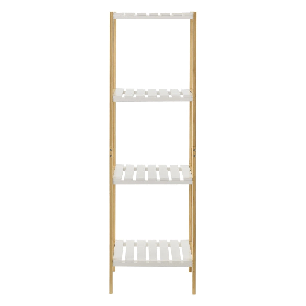 Scaffale portaoggetti in bambù 33 x 34 x 110 cm bianco naturale 03_0006975