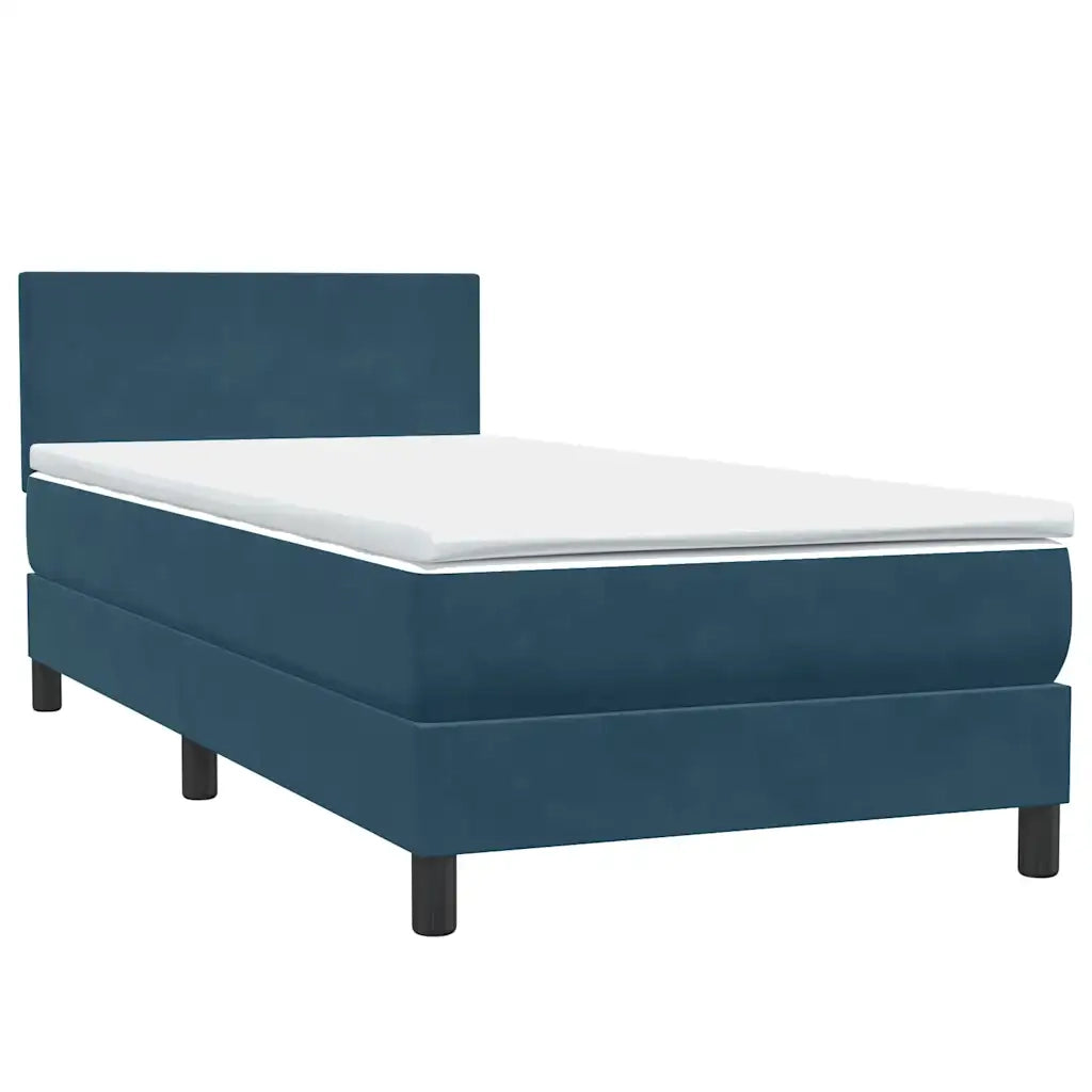 Giroletto a Molle con Materasso Blu Scuro 80x220 cm Velluto 3316045