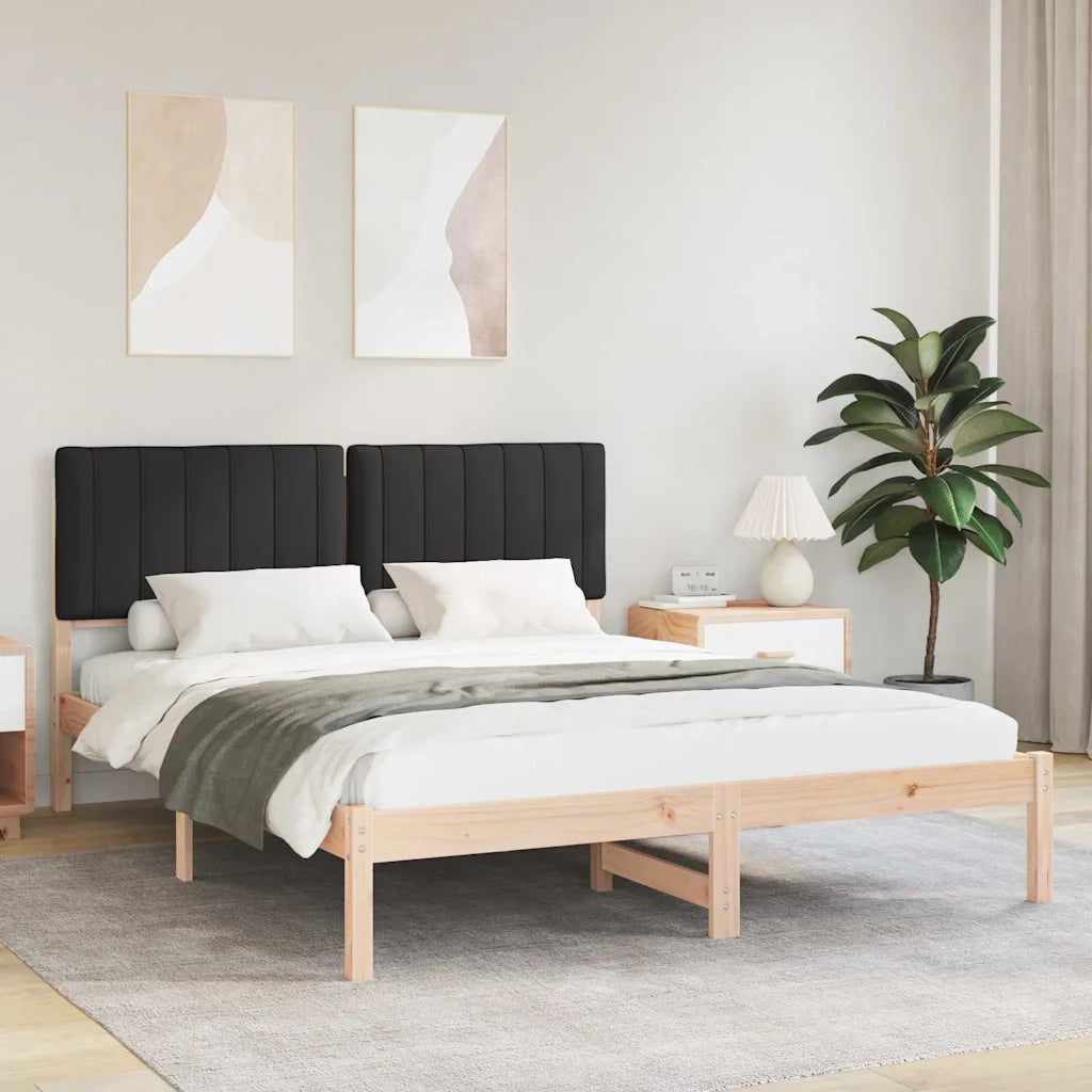 Letto con Testiera Rivestita Nero 150 x 200 cm 878041