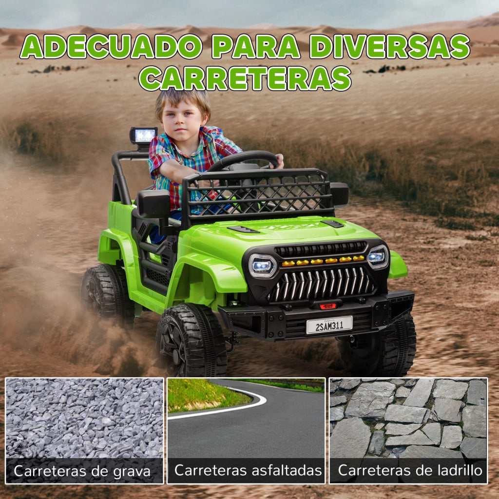 Auto Elettrica per Bambini 12V con Telecomando ¨C Xylo ¨C Verde con USB e Fari LED