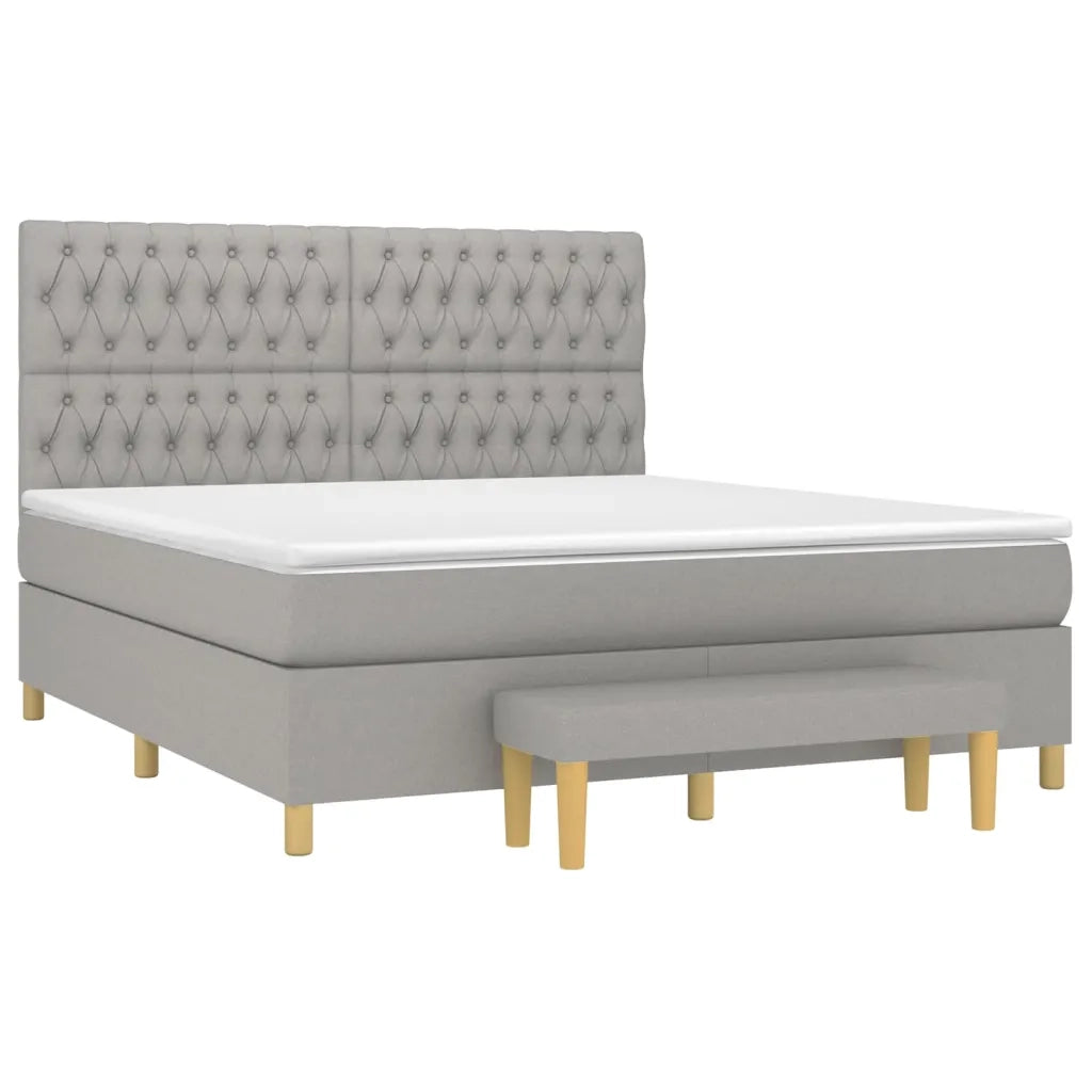 Giroletto a Molle con Materasso Grigio Chiaro180x200 cm Tessuto 3137413
