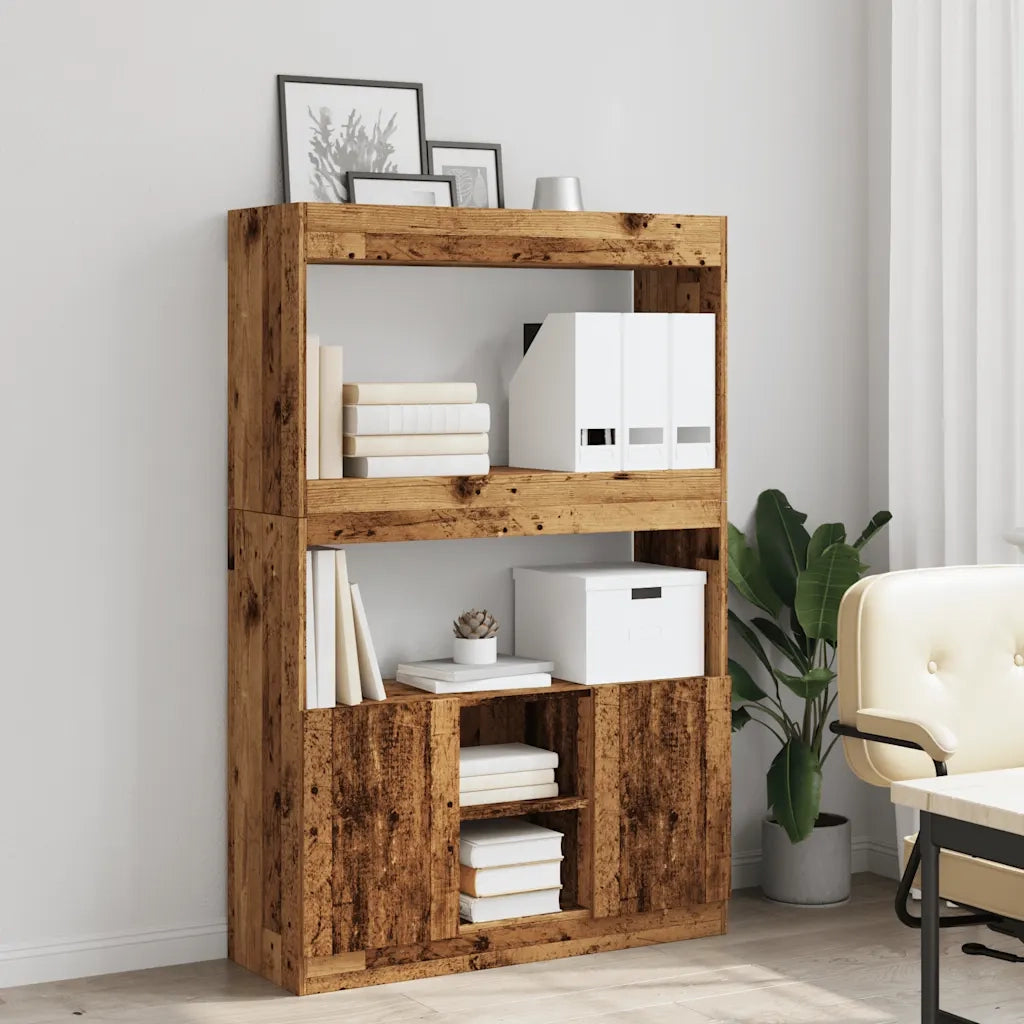Credenza-Buffet-Armadio da cucina Legno Antico 92x33x140 cm in Legno Multistrato