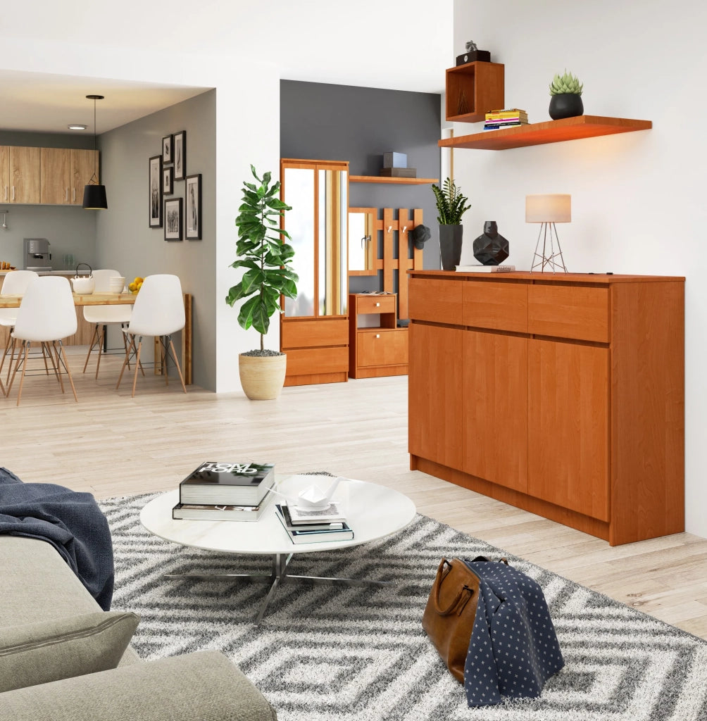 Cassettiera AKORD K140 Ontano 138 cm 3 ante 3 cassetti 138x40x99 cm