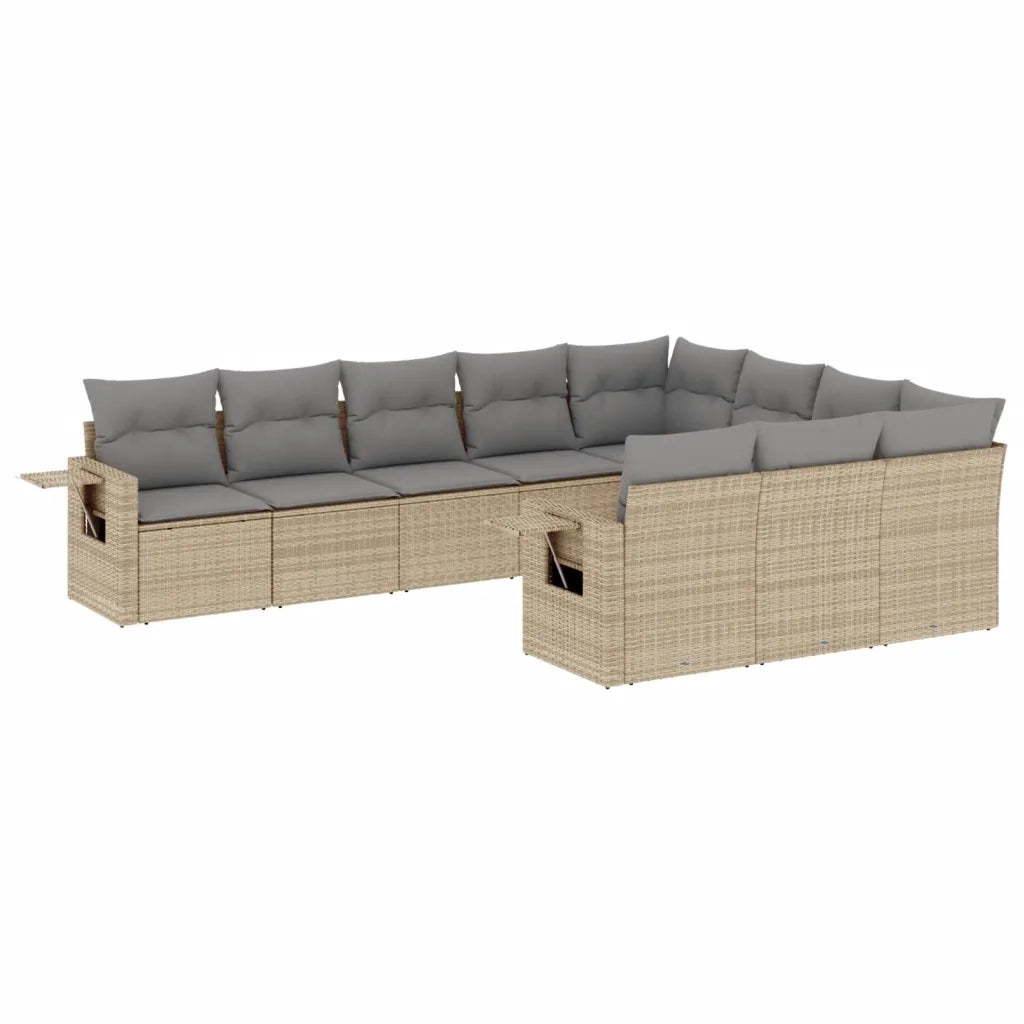 Set Divano da Giardino 10 pz con Cuscini Beige in Polyrattancod mxl 114301