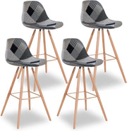 Set di 4 sgabelli da bar SARA con motivo patchwork nero, grigio y bianco SARA