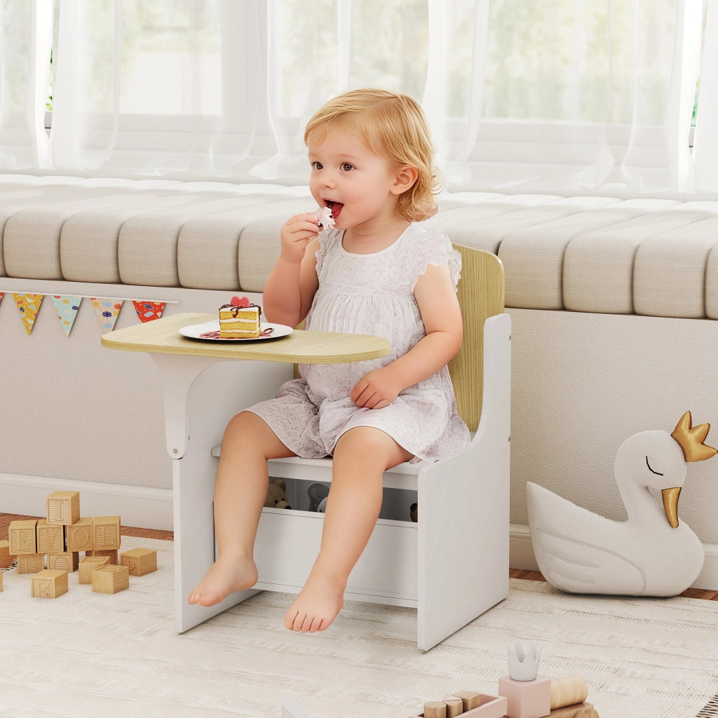 Scrivania per bambini con sedia e ripiano ¨C Minimal ¨C bianco