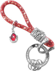 Accessori per auto con pietre di vetro brillanti - Accessori per cristallo per donne - Rosso.