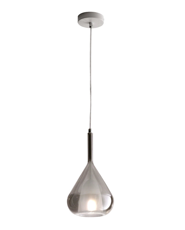 Lampadario a sospensione Lila a Led in metallo e vetro borosilicato fumè 3481-40-126 Fabas Luce