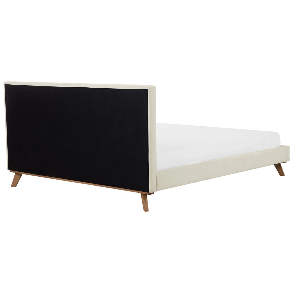 Letto 180 x 200 cm ciniglia beige con struttura imbottita testiera trapuntata a canale