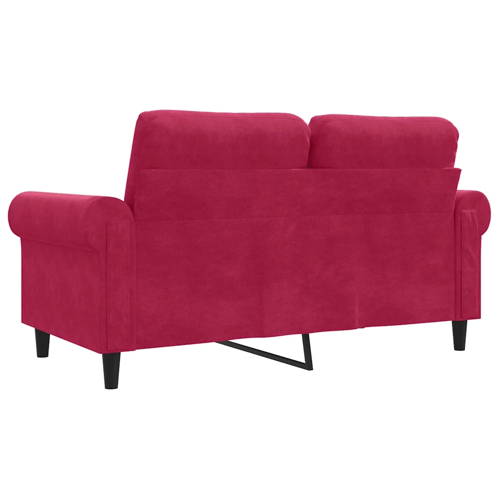 Divano a 2 Posti Rosso Vino 120 cm in Velluto 359523