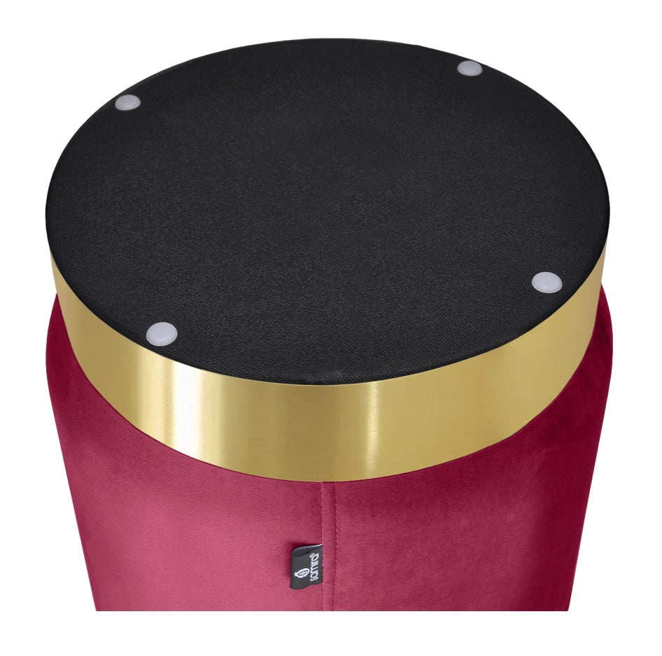 Pouf in velluto bordeaux, poggiapiedi - Zivago - PO21ZIBM