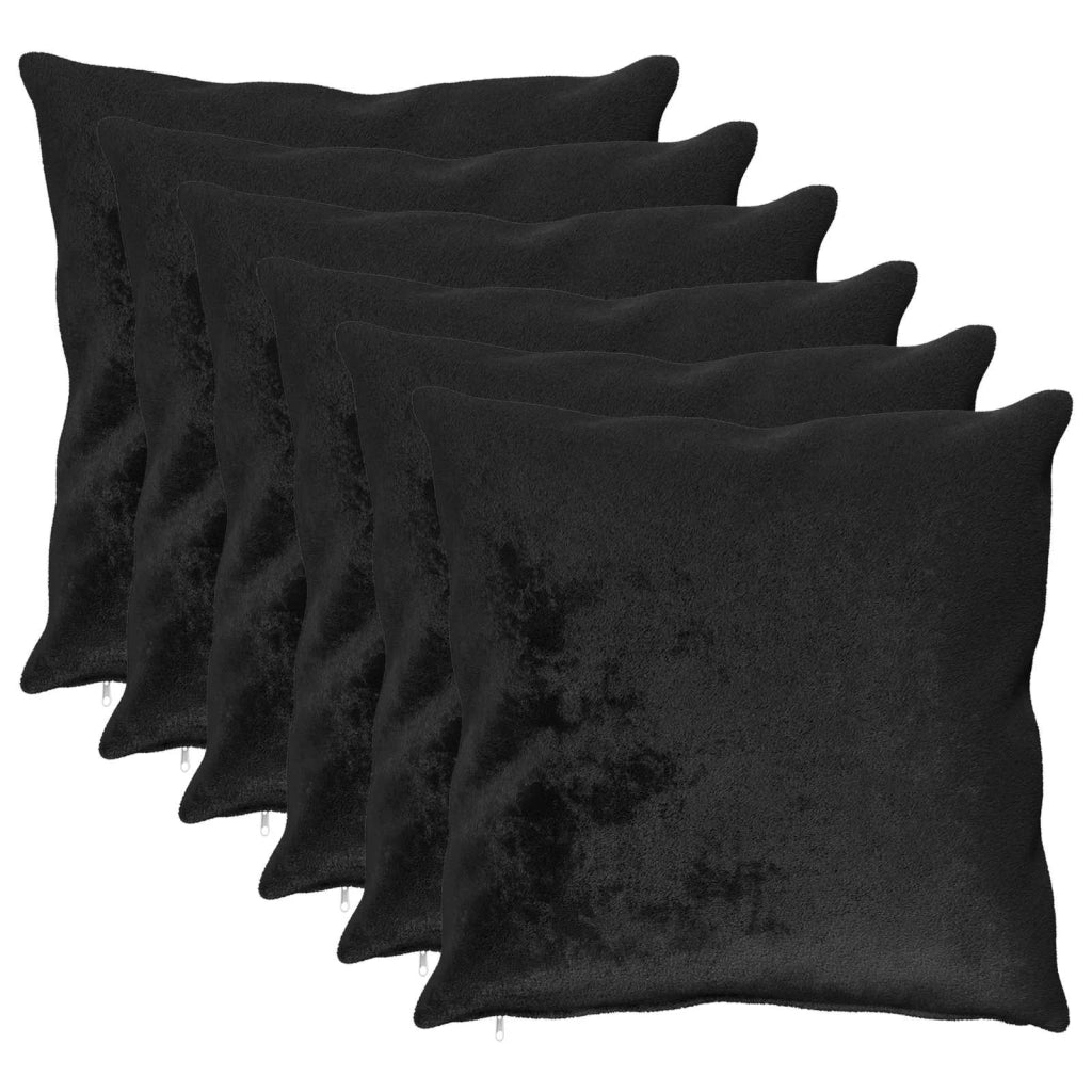 Federa 6 pcs HEERLEN Nero 65 x 65 cm Flanella 913120