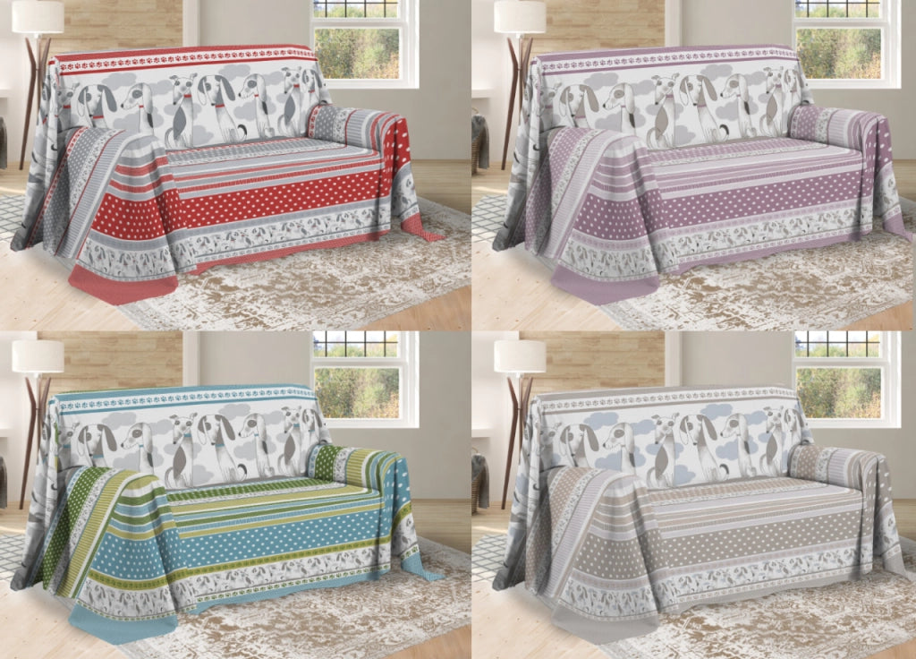 Telo Arredo Multiuso Linea Pensieri Delicati In Cotone Disegno Bau Bau - Matrimoniale - Rosa