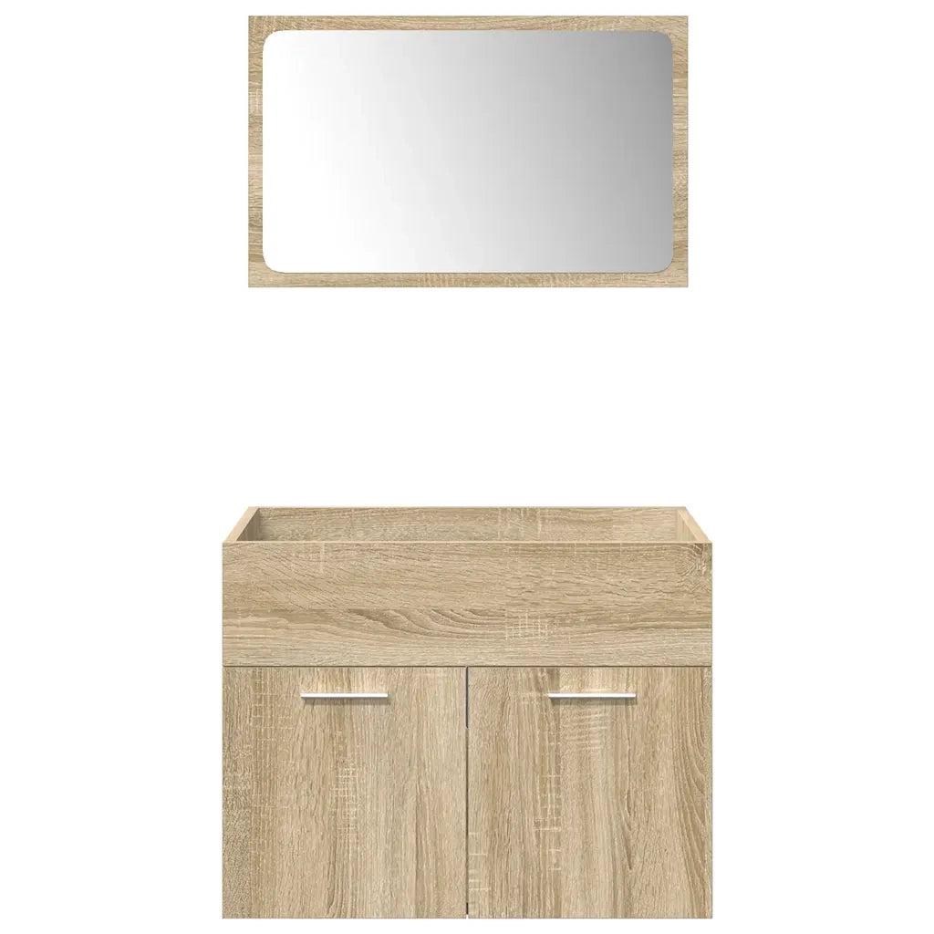 Set Mobili da Bagno 4 pz Rovere Sonoma in Legno Multistrato 3325024