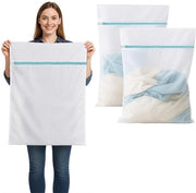 Set di 2 grandi sacchi per lavatrice, 60x80 cm, sacchi per lavaggio di tende, giacche, lenzuola, abbigliamento per bambini e viaggi (adesivi per graffi, chiusura nascosta)
