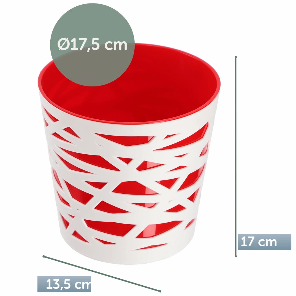 KADAX - Inserto in plastica per vaso di fiori e piante, 17 cm, rosso