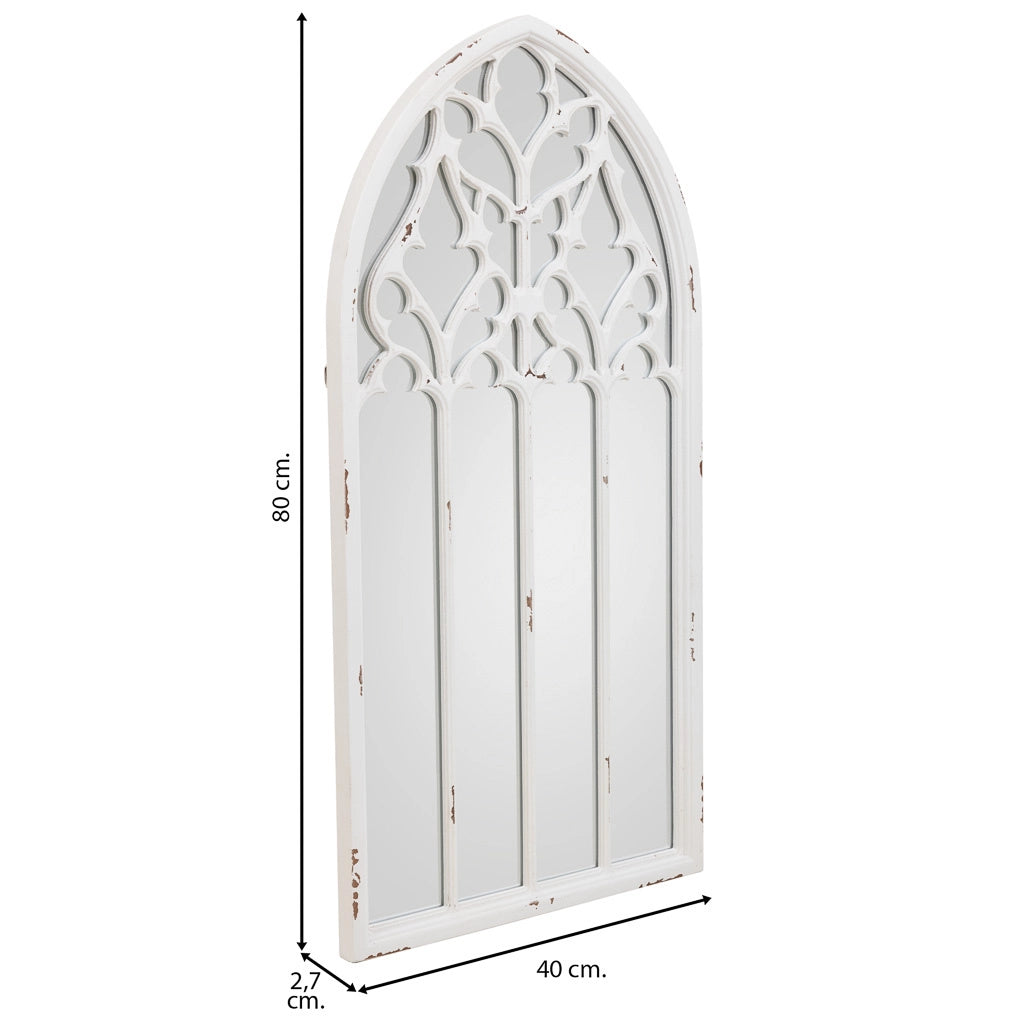 Specchio in legno bianco 40x2,7x80h