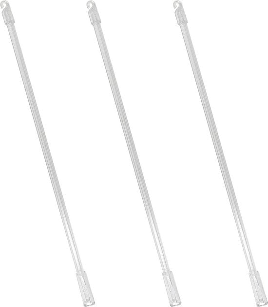 Set di maniglie per tende in acrilato trasparente da 30 cm - 3 pezzi con accessori per apertura finestra.