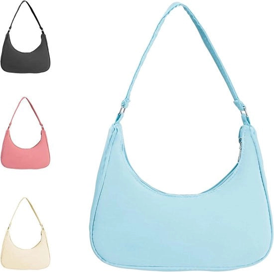 Borsa a tracolla premium per donne in stile Y2K - Nylon - Borsa a tracolla piccola con tasche axilla e bracciale - Borsa per donne con più tasche