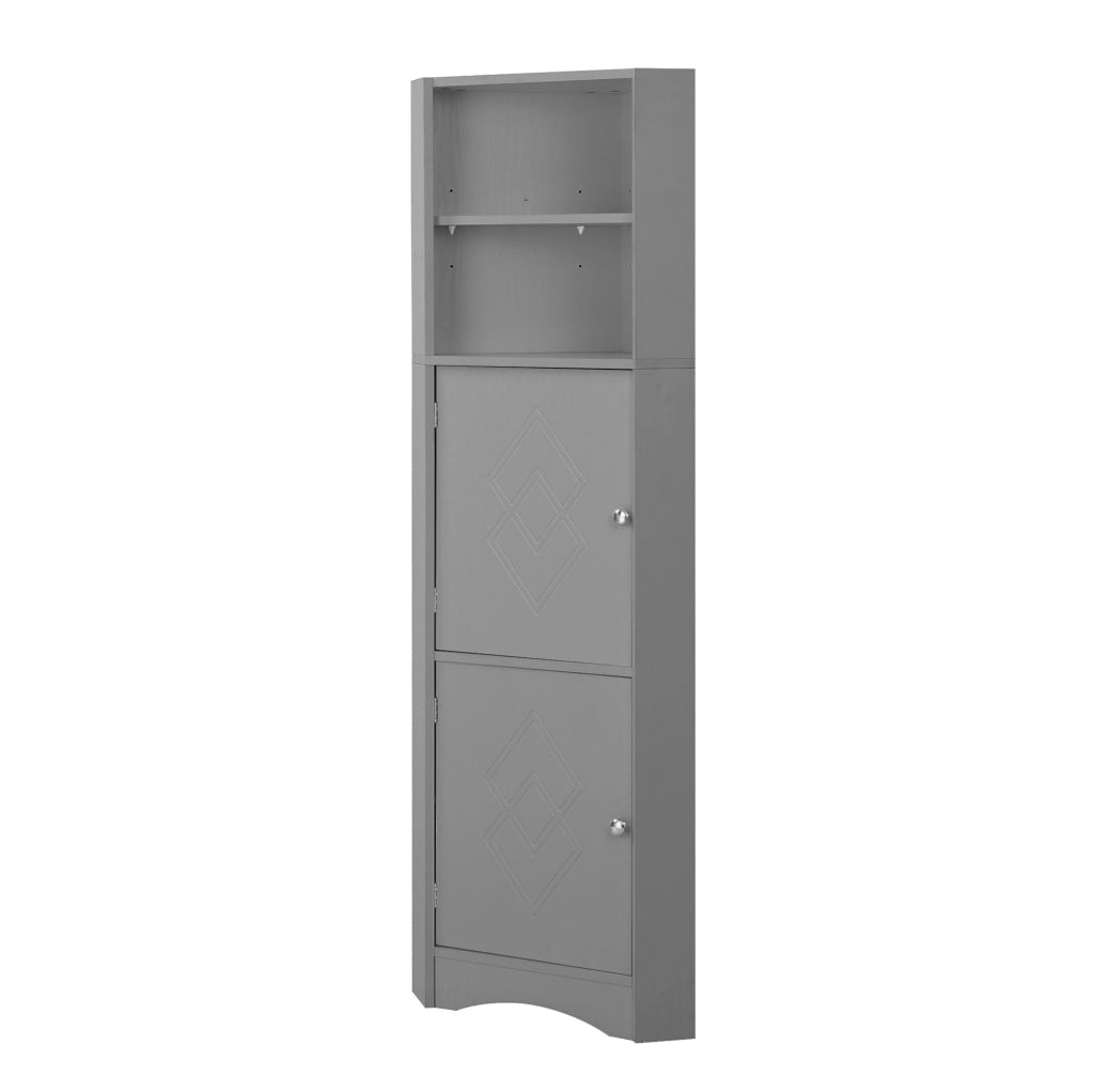 Mobile bagno angolare in pannello truciolare grigio