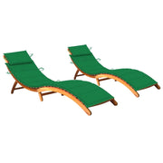 Set di 2 lettini prendisole sedie a sdraio lettini prendisole aiuole da giardino mobili da giardino con cuscini legno massello di acacia 02_0012065