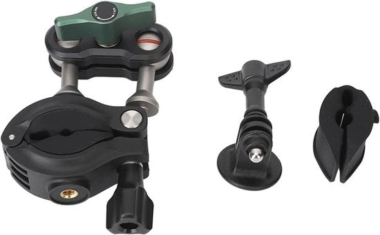 Supporto per telecamera motorizzata - Doppia testa a sfera - Adatto per - Nero - Bicicletta - Manubrio - Video - Accessorio