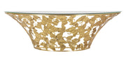 Consolle da parete stondata, piano in vetro e decori foglie 120x40.5x37.5cm Flower