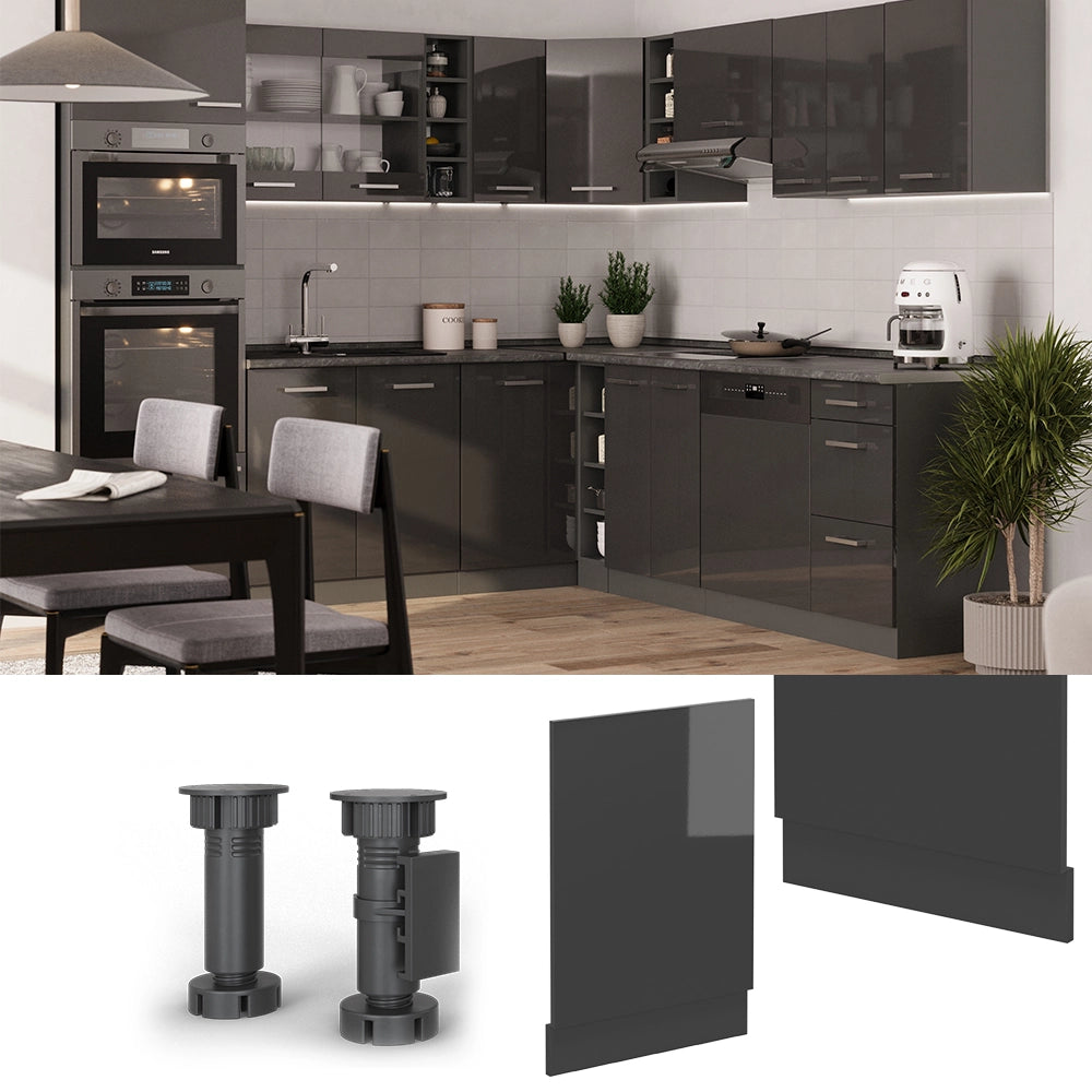 Vicco Pannello frontale per lavastoviglie Antracite lucido 45 cm , PL Antracite