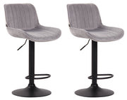 Set di 2 sgabelli da bar Lentini Velvet grigio,nero